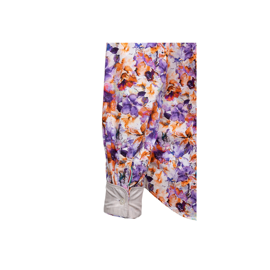 Fil Noir Vibrant Floral Shirt | Orange/Purple