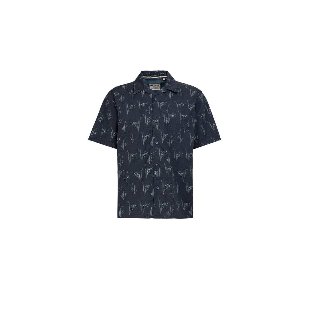 Fil Noir Blue Bamboo Short Sleeve Shirt | Night Blue