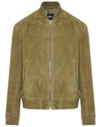 BOSS Muller Suede Bomber Jacket | Olive