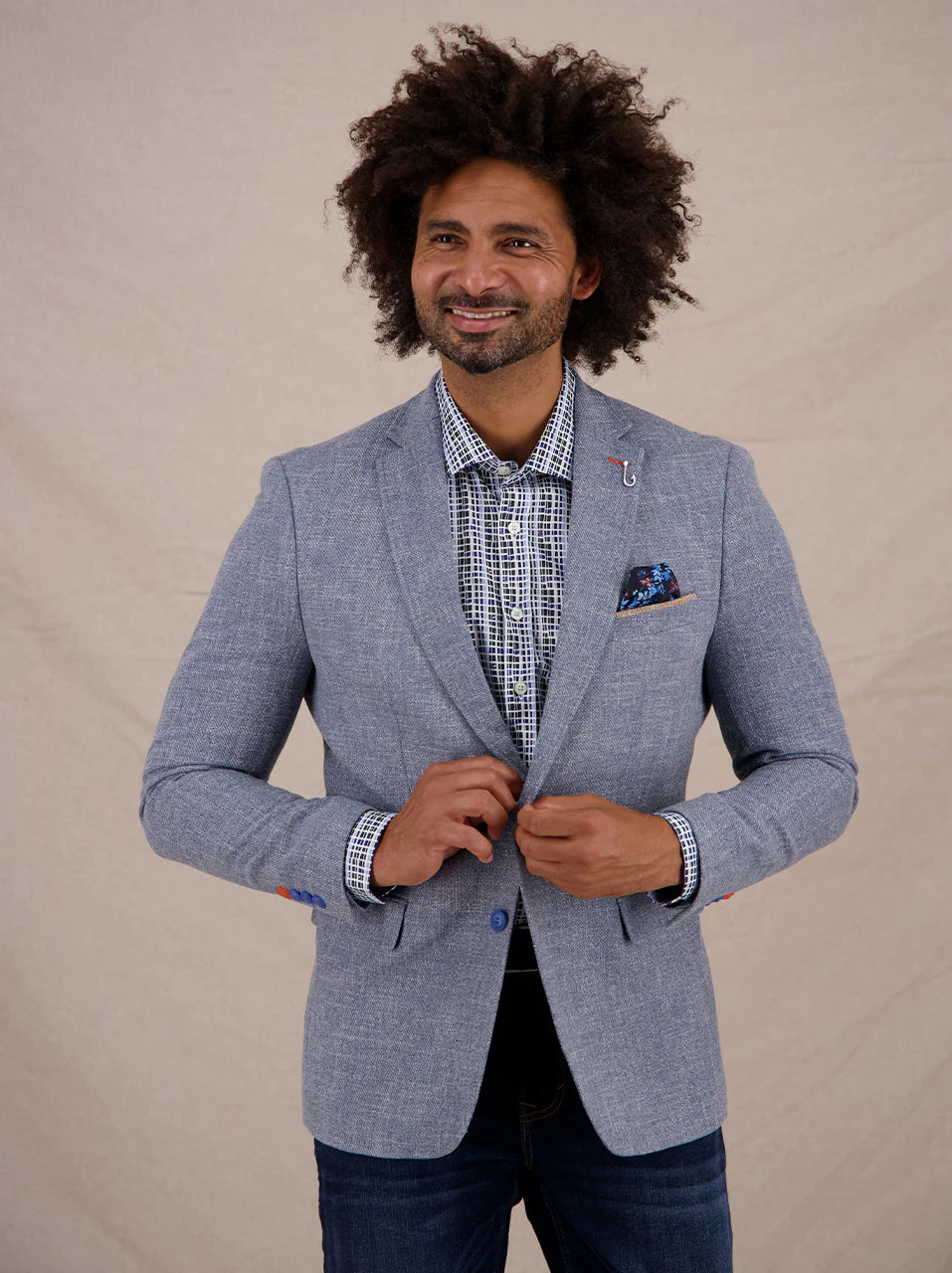 A Fish Named Fred Structure Blazer | Gorm Blue 608