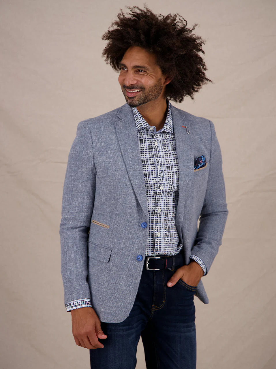 A Fish Named Fred Structure Blazer | Gorm Blue 608