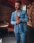 A Fish Named Fred Cord Rib Blazer | Sky Blue 608