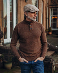 A Fish Named Fred Button Neck Knit | Chestnut Brown