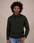 A Fish Named Fred Button Neck Knit | Hedge Green