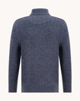 A Fish Named Mock Zip Knit Jumper | Navy Melange