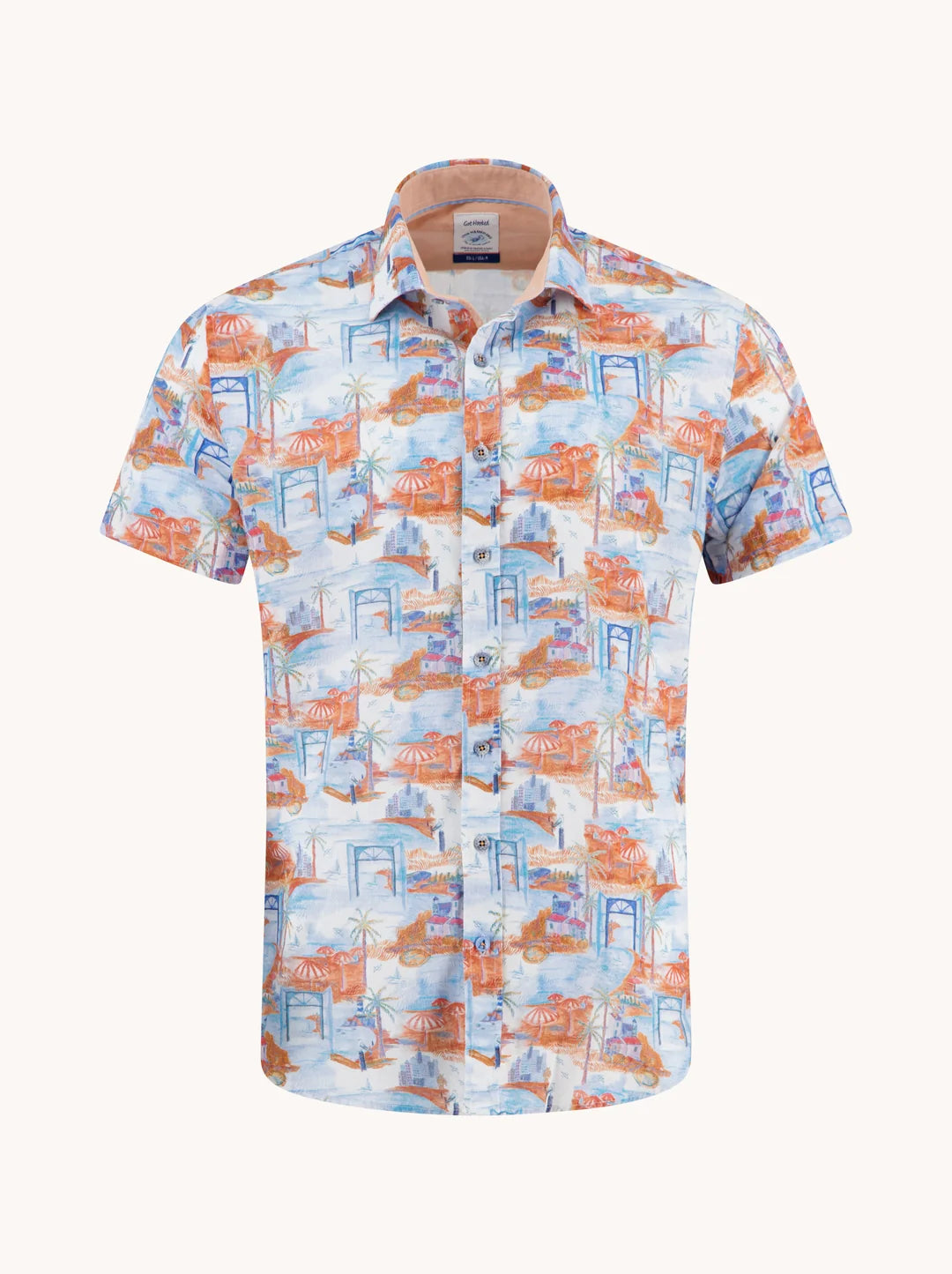A Fish Named Fred Short Sleeve Shirt | Island in the Sun Orange