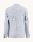 A Fish Named Fred Linen Blazer | Blue Stripe