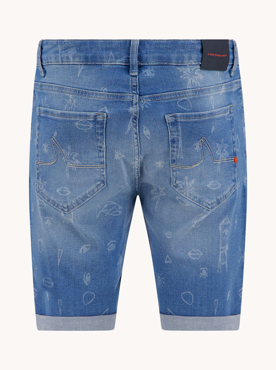 A Fish Named Fred Printed Denim Short | Sketch Denim