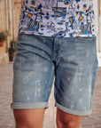 A Fish Named Fred Printed Denim Short | Sketch Denim