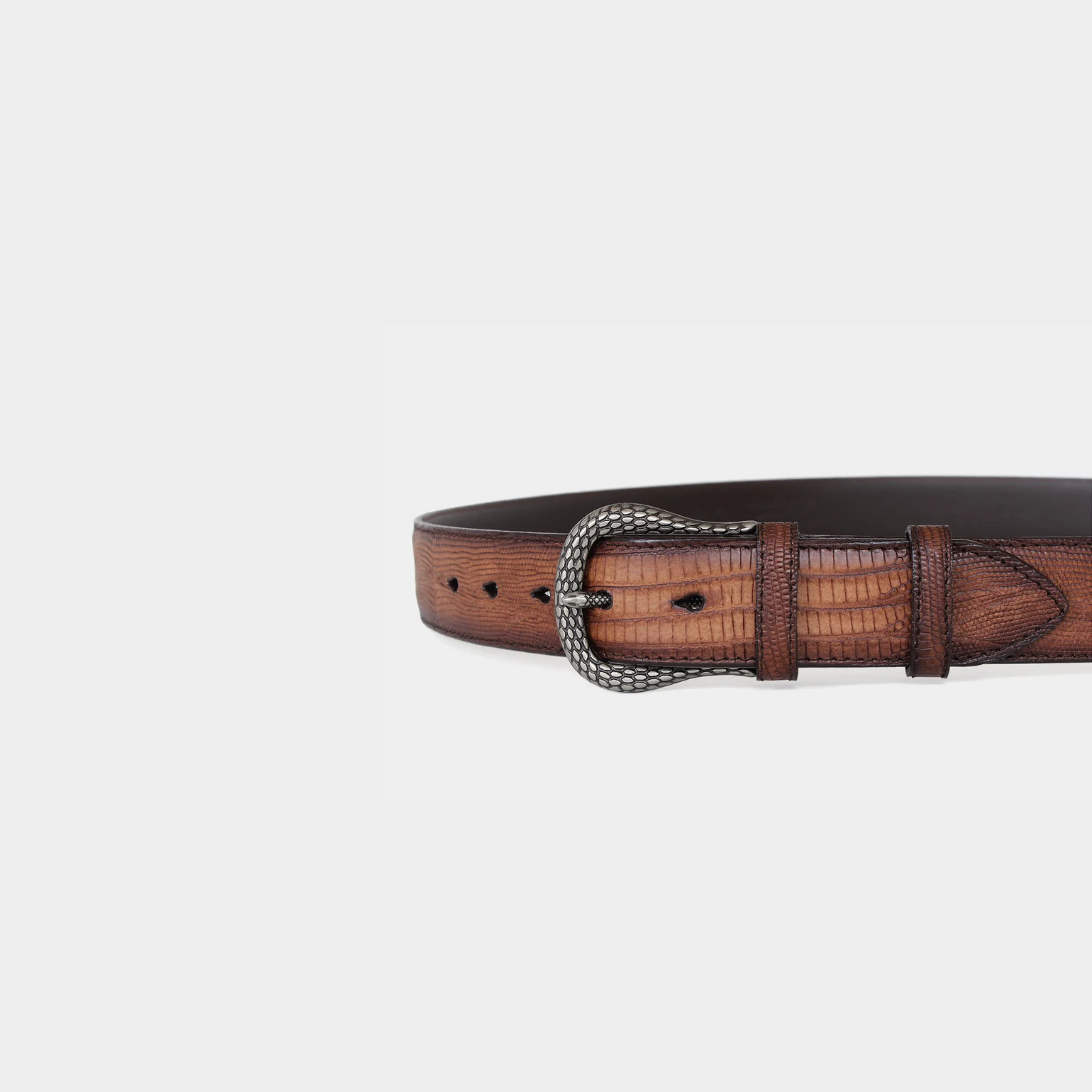 Robert Charles Leather Belt |  Tan Snake