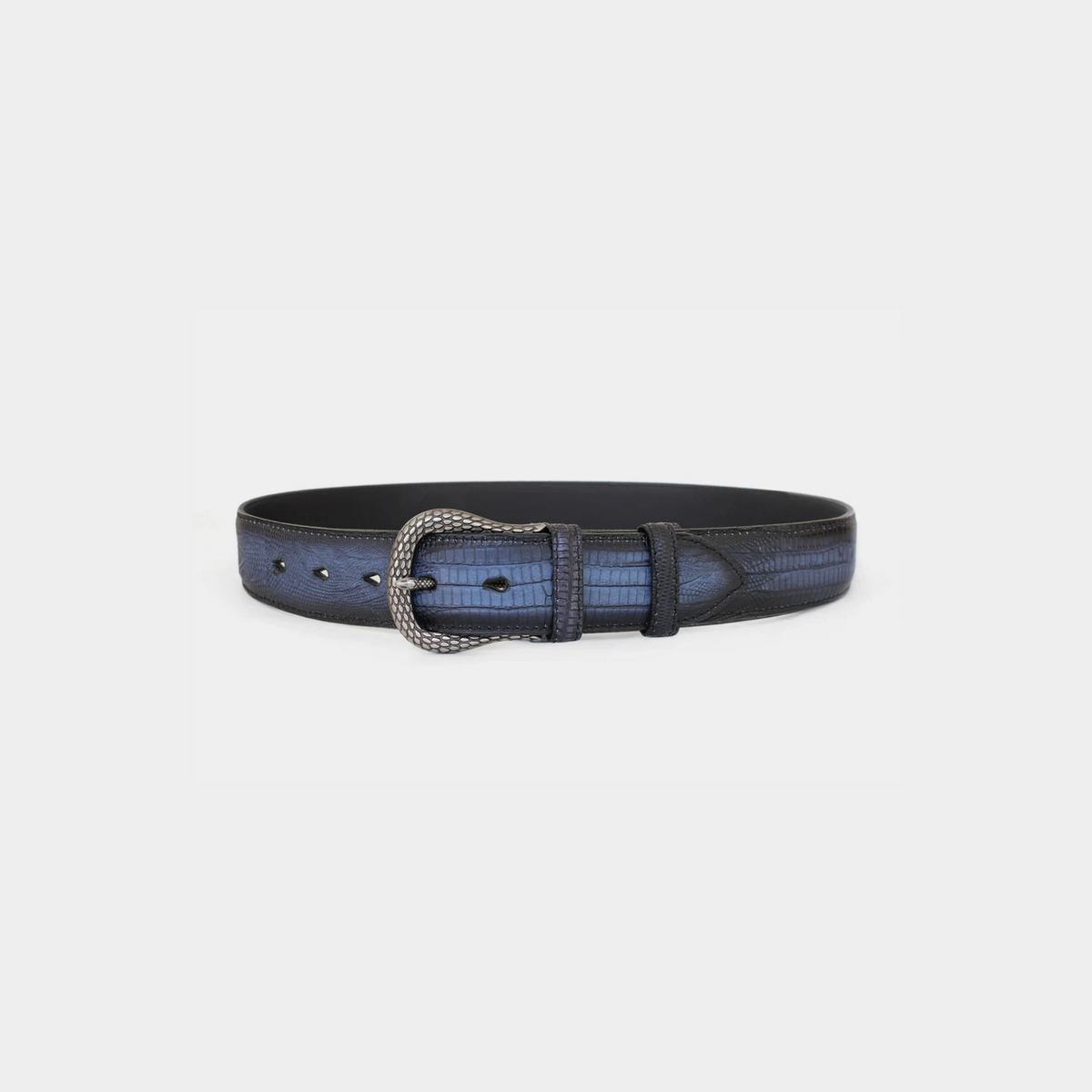 Robert Charles Leather Belt |  Navy Snake