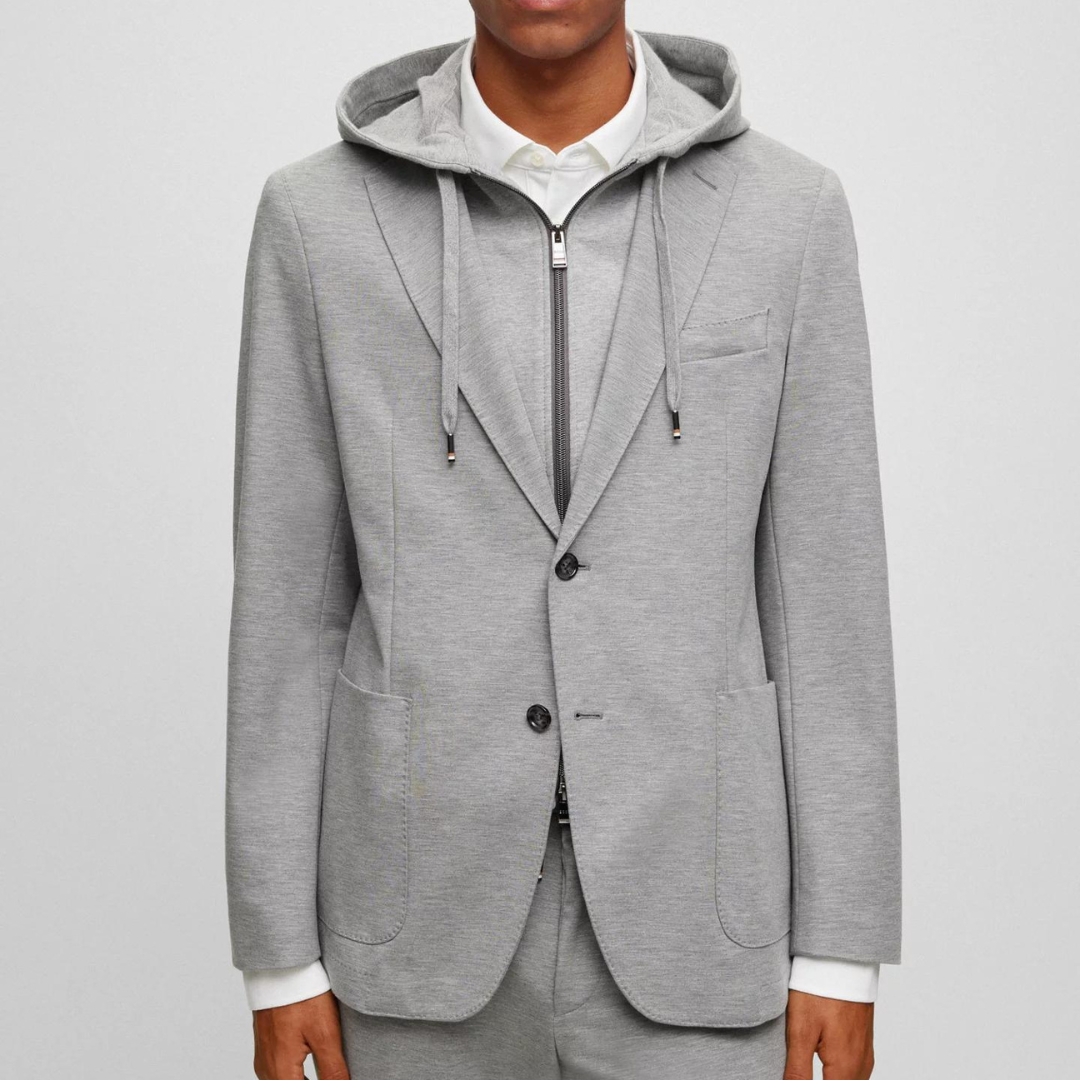 Hugo Boss C-Hanry Removable Hood Blazer | Silver