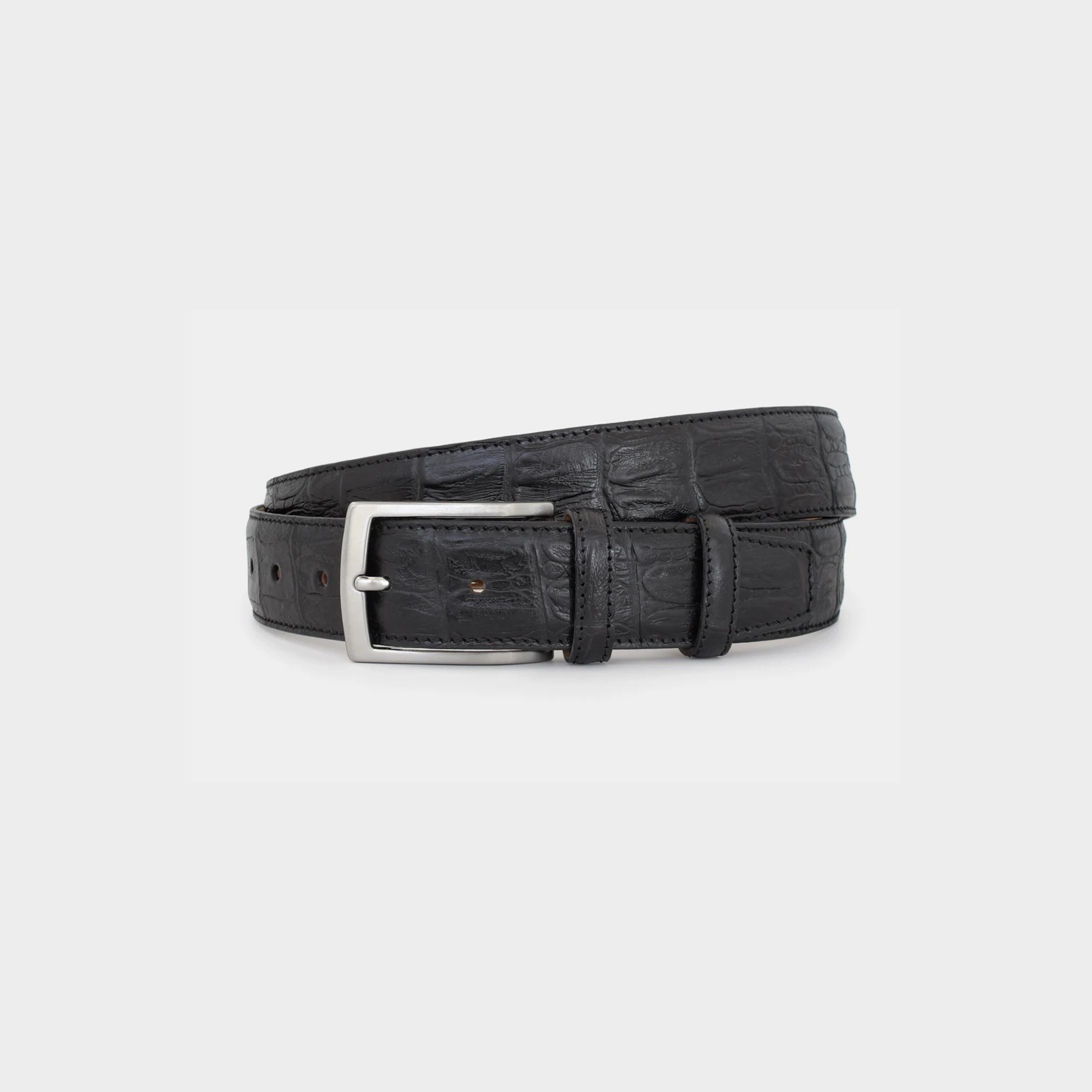 Robert Charles Leather Belt |  1502 Black Crocodile