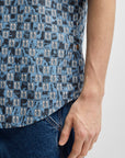 BOSS ORANGE Rash Printed Short Sleeve Shirt | Open Blue