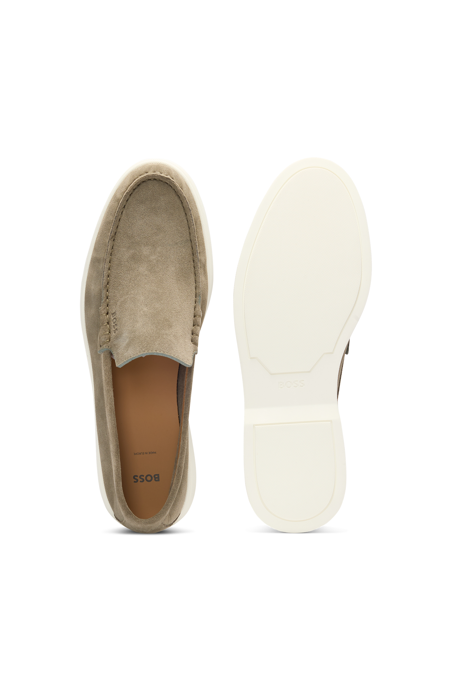 BOSS Sienne Suede Loafer | Khaki