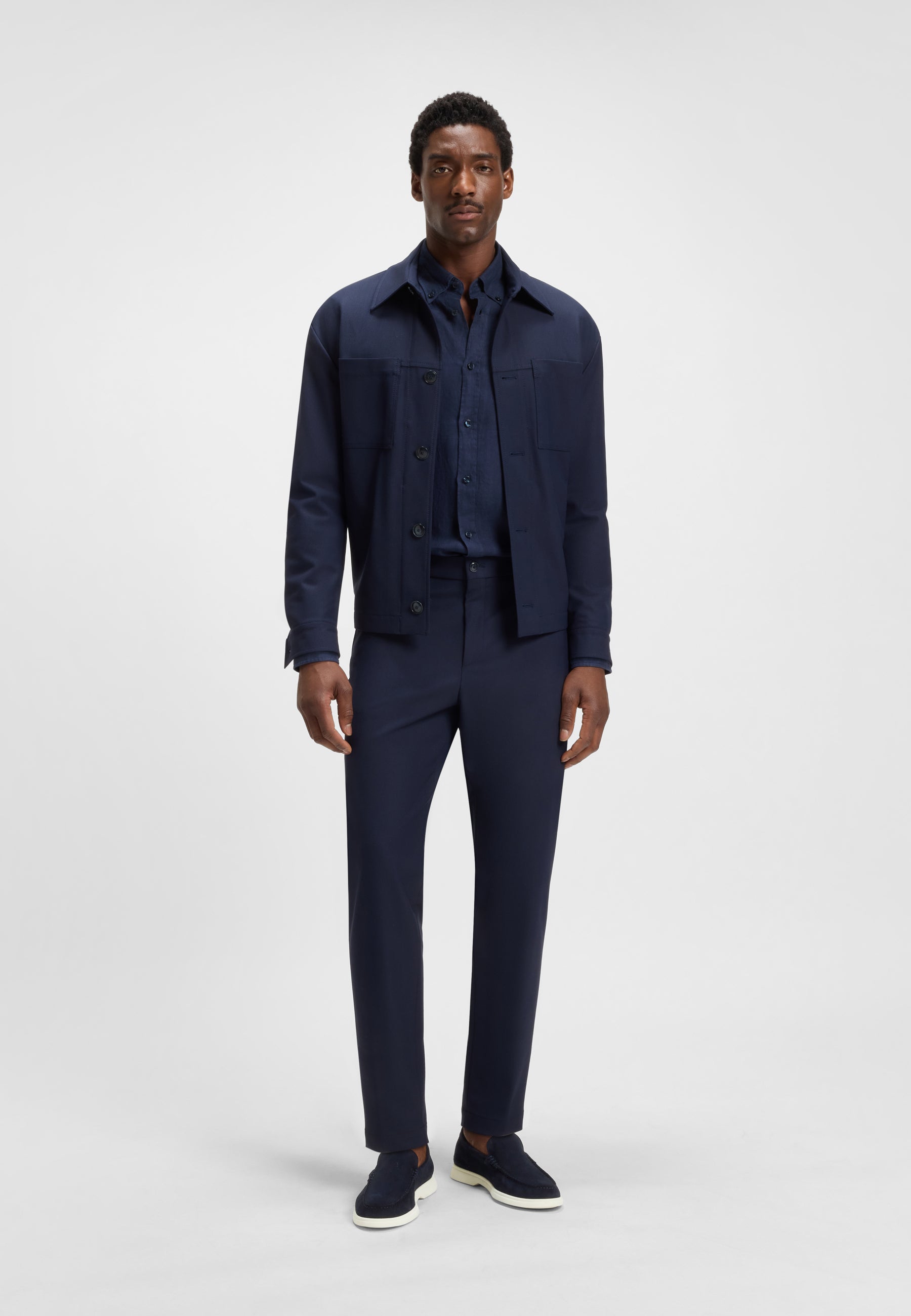 BOSS Sienne Suede Loafer | Navy