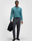 BOSS Imberto Basketweave Cotton Knit | Teal