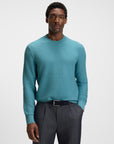 BOSS Imberto Basketweave Cotton Knit | Teal