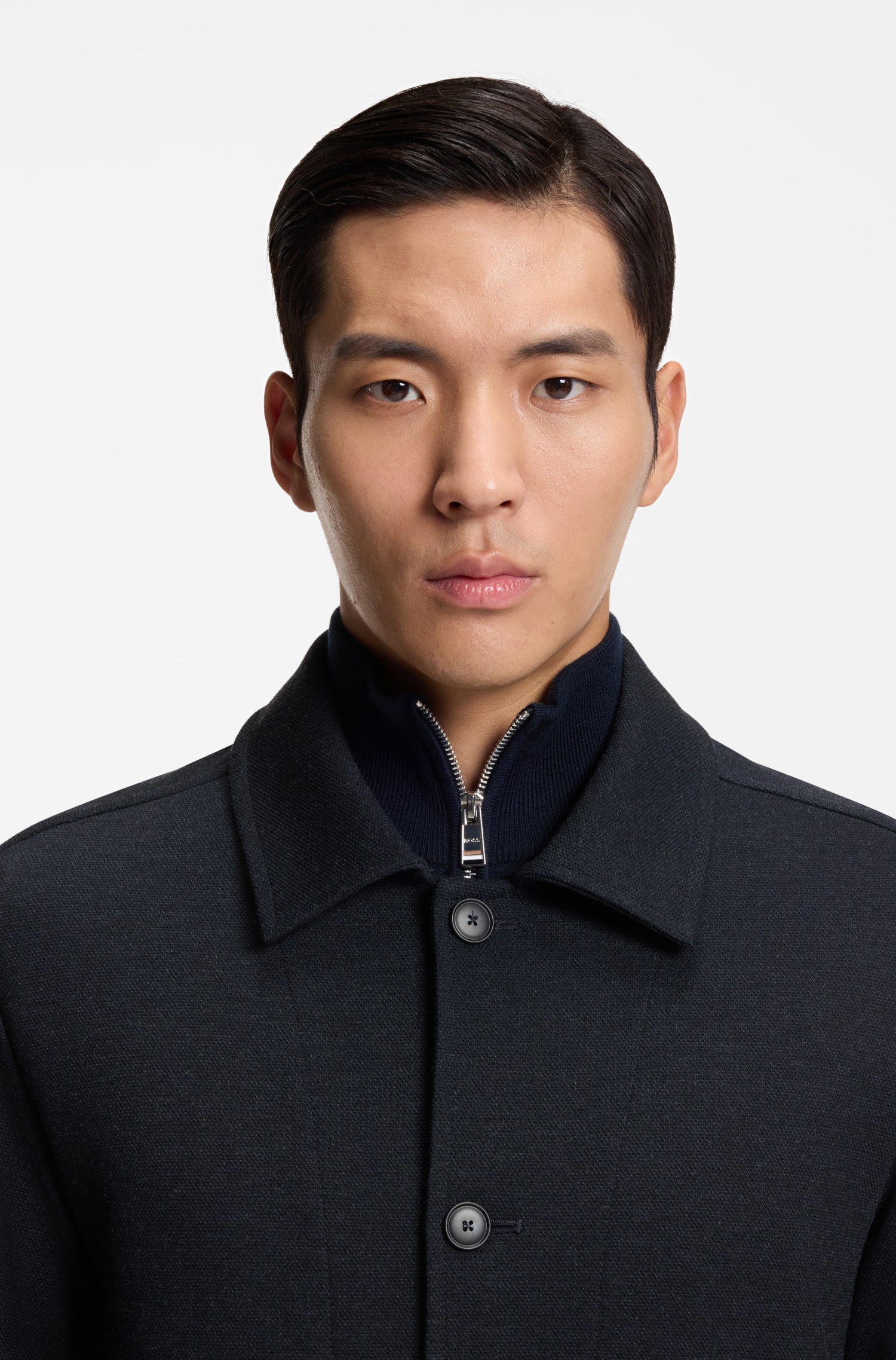 BOSS Carper Stretch Overshirt Jacket | Navy