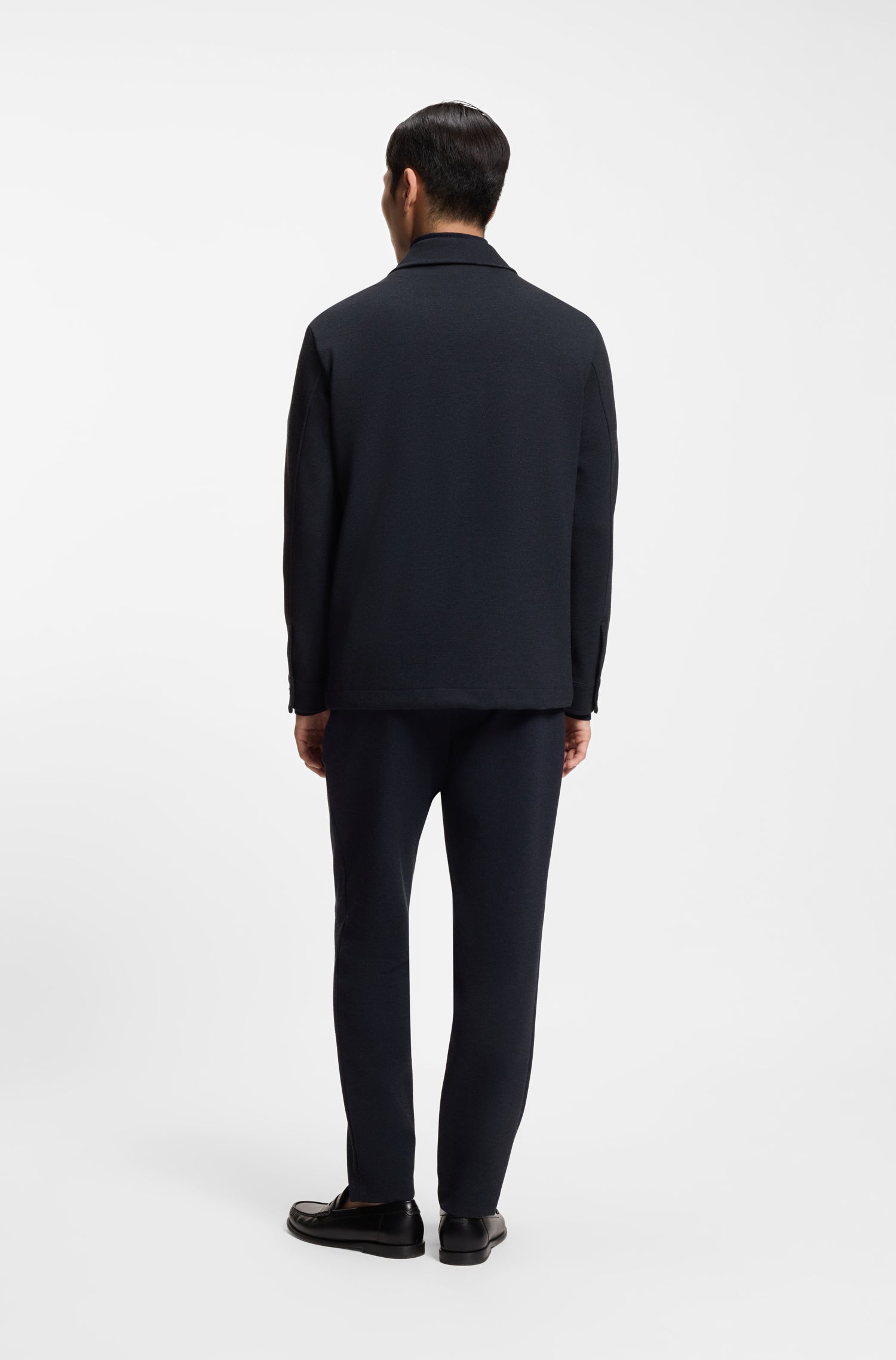 BOSS Carper Stretch Overshirt Jacket | Navy