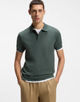 BOSS Parlay Textured Polo | Open Green