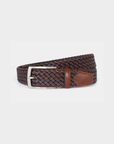 Robert Charles Woven Leather Belt | 1004 Brown/Blue