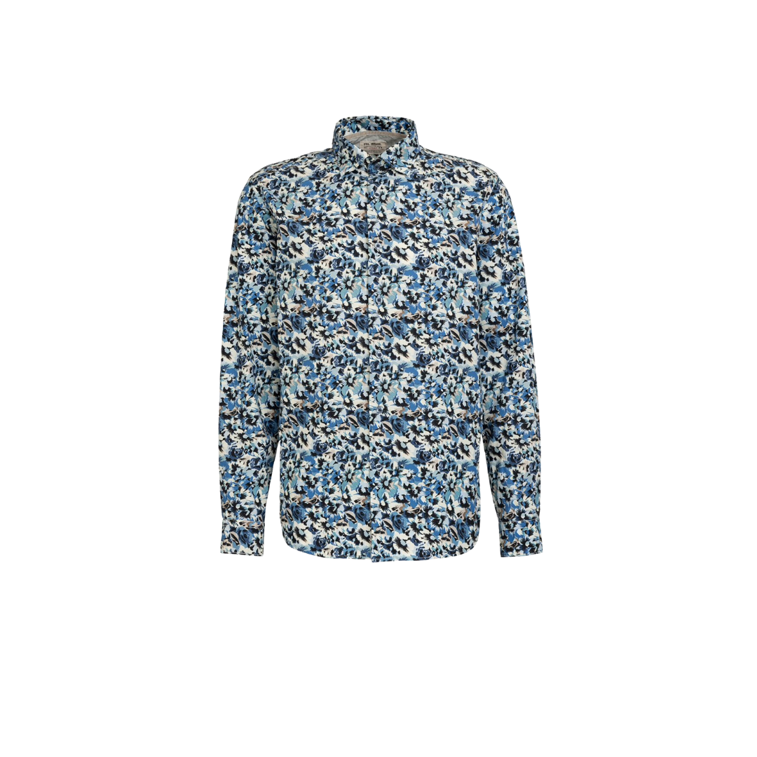 Fil Noir Pansies a Plenty Shirt | Blue