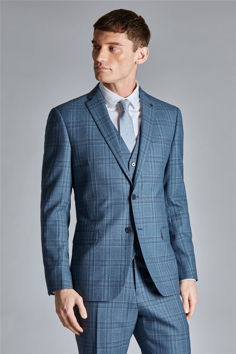 Ted Baker Adlers Suit | Mid Blue Check