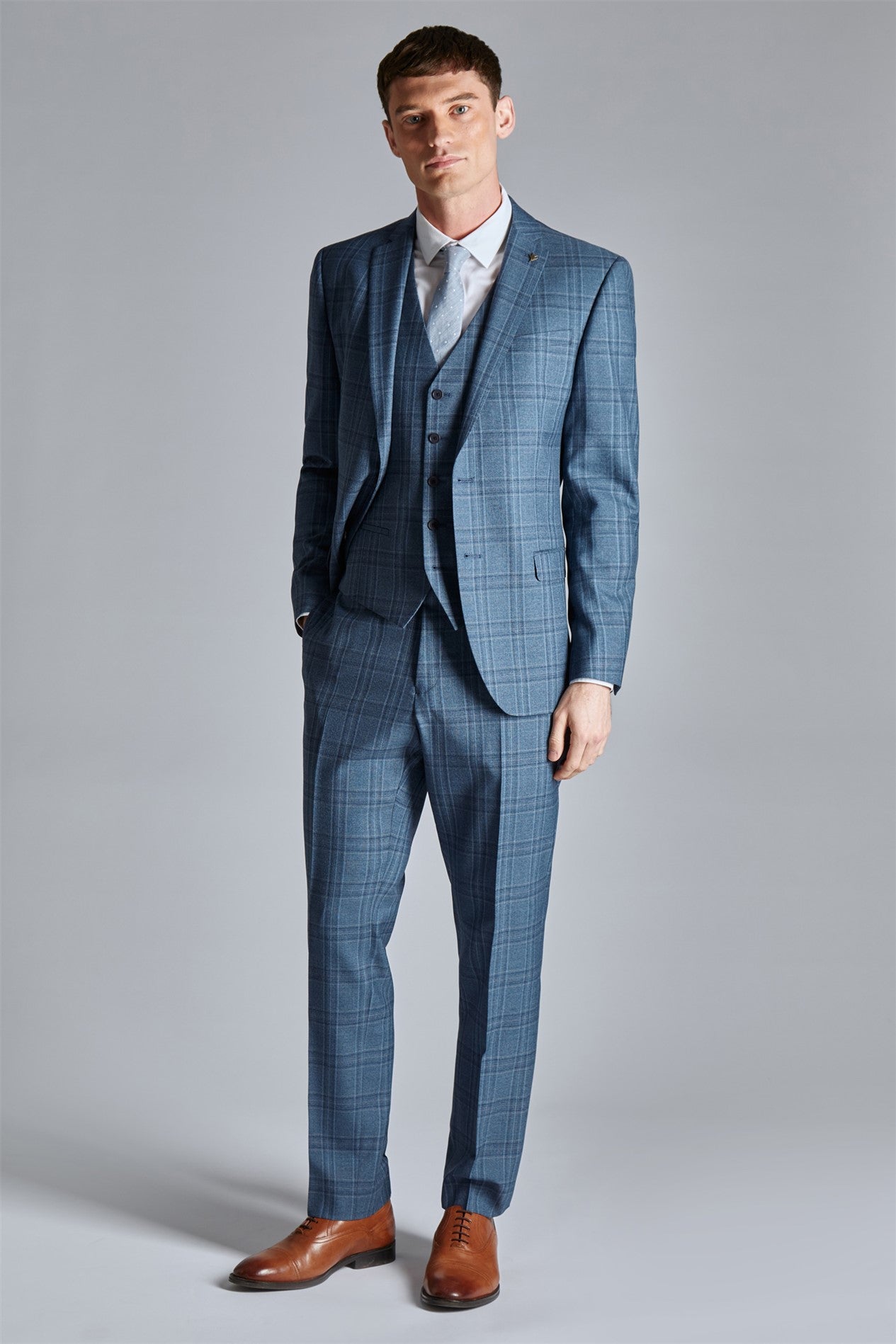 Ted Baker Adlers Suit | Mid Blue Check