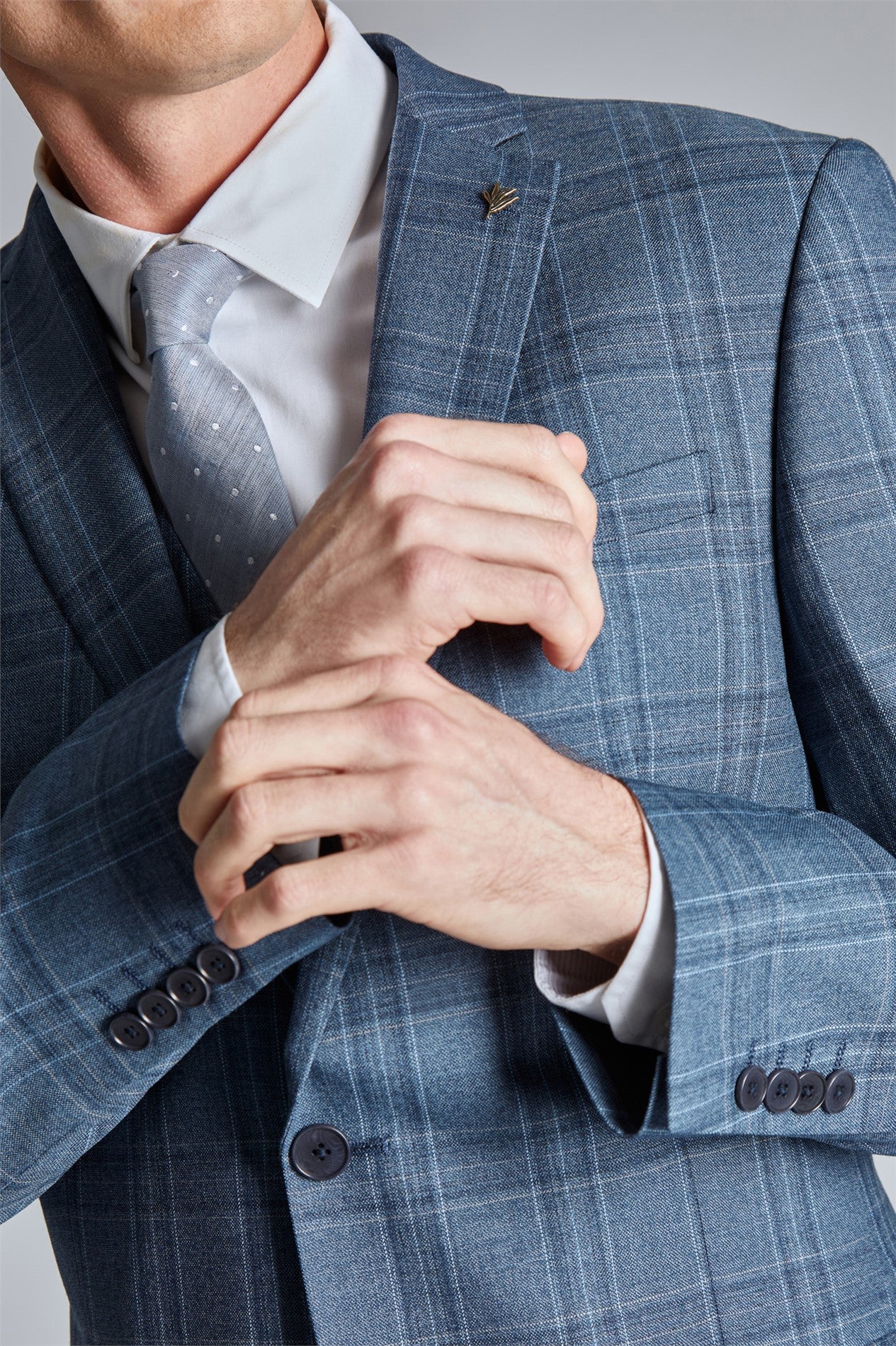 Ted Baker Adlers Suit | Mid Blue Check