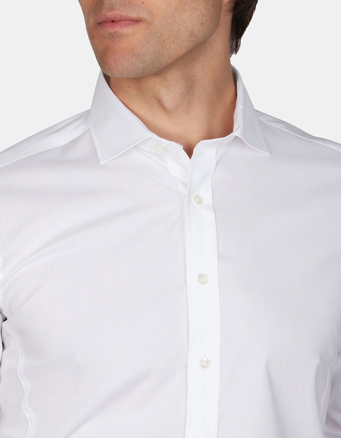 Abelard Santo Slim Spec Long Sleeve Shirt | White
