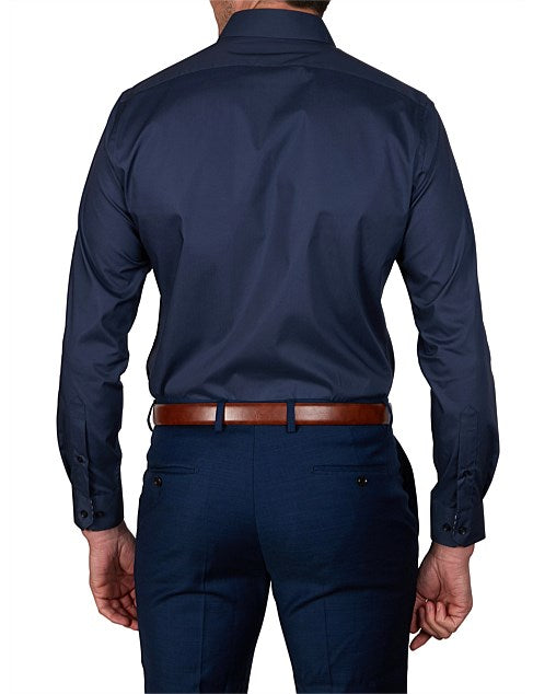 Abelard Santo Slim Spec Long Sleeve Shirt | Navy