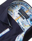 Guide London Sateen Short Sleeve Shirt | Navy