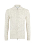 Gran Sasso Giubino Wool Zip Polo Cardigan | Oat