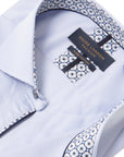 Guide London Cotton Sateen Long Sleeve Shirt | Lavender Geo Contrast