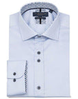 Guide London Cotton Sateen Long Sleeve Shirt | Lavender Geo Contrast