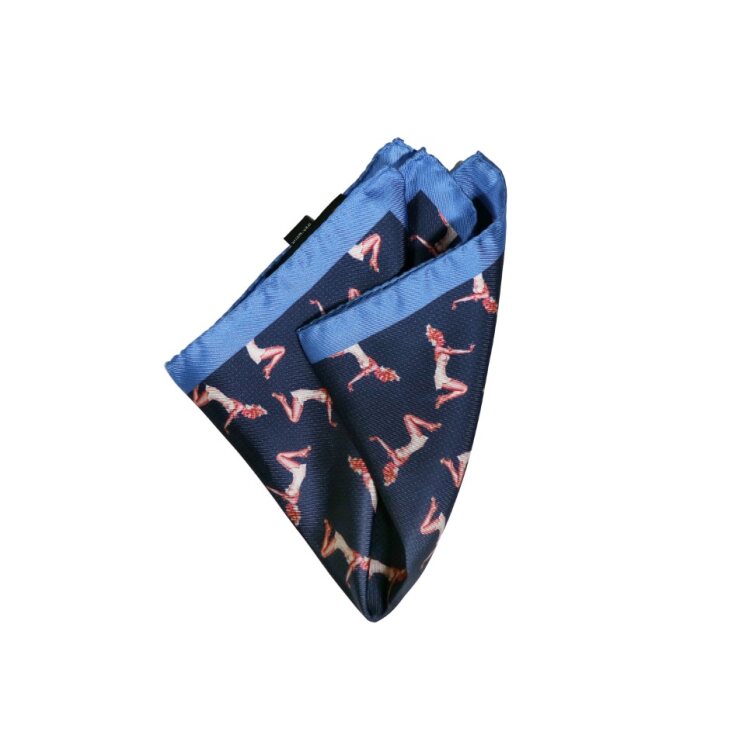 Monti Castello Silk Pocket Square | Navy Ladies