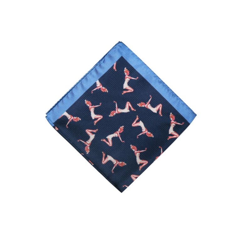 Monti Castello Silk Pocket Square | Navy Ladies