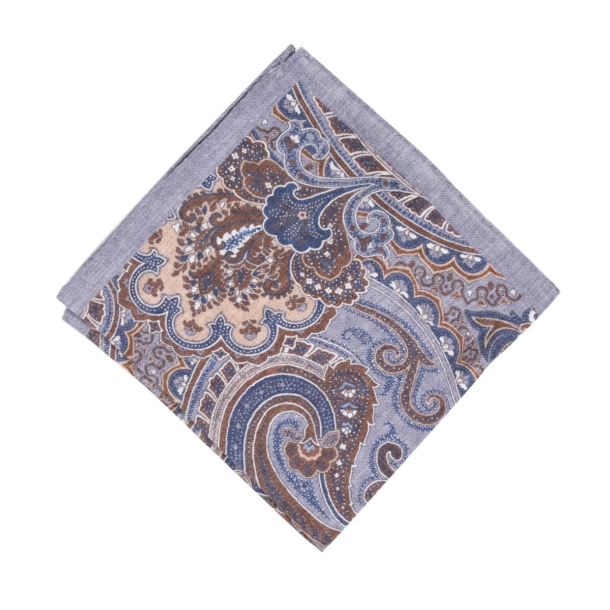 Monti Castello Pocket Square | Paisley Linen