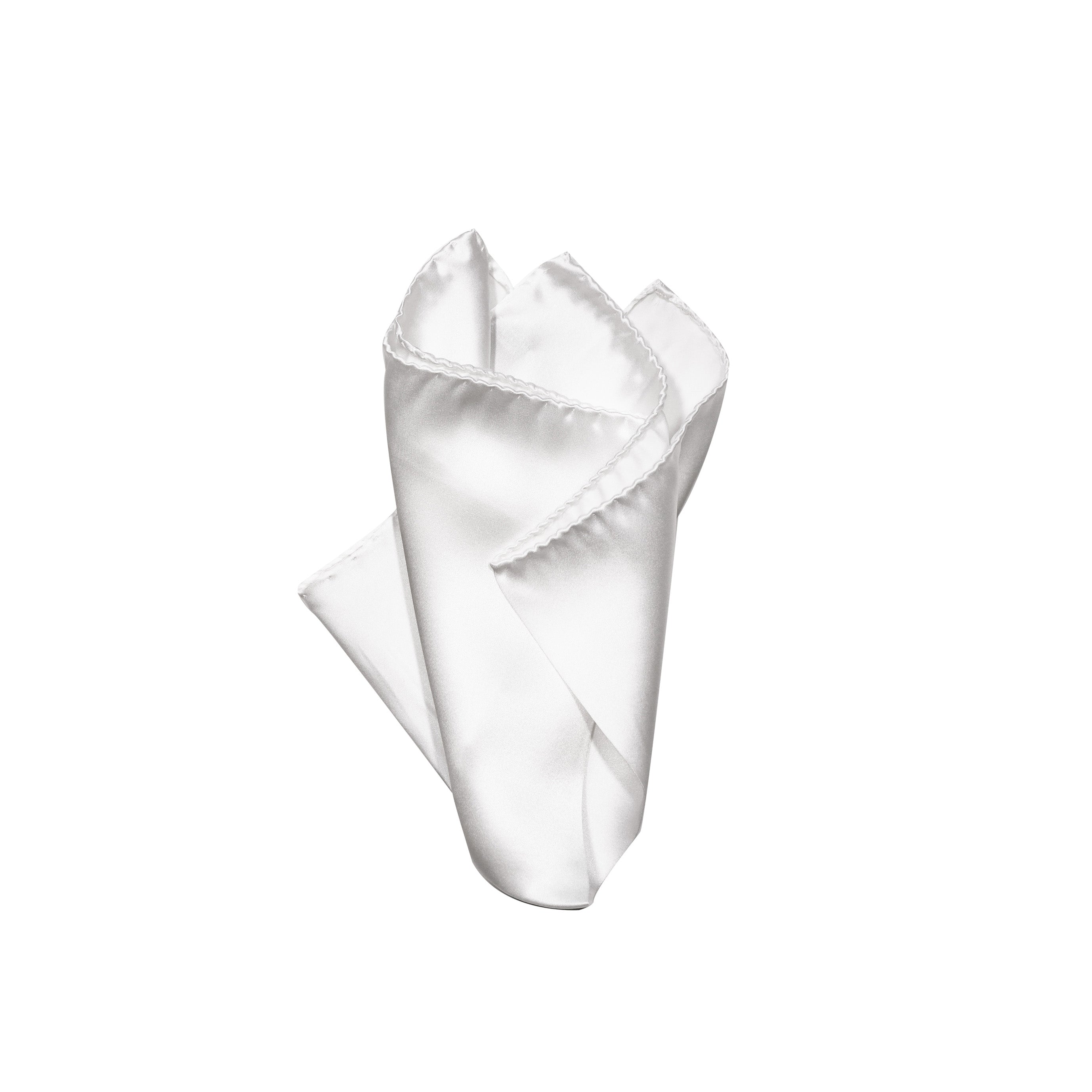 Monti Castello Pocket Square | White Silk – LIFE FOR MEN