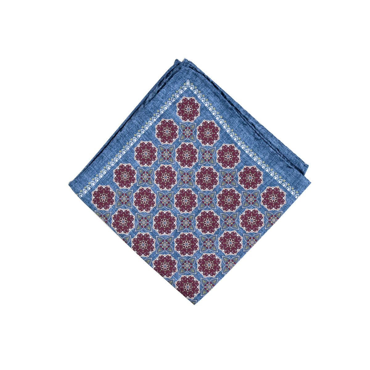 Monti Castello Pocket Square | Denim Medallions – LIFE FOR MEN