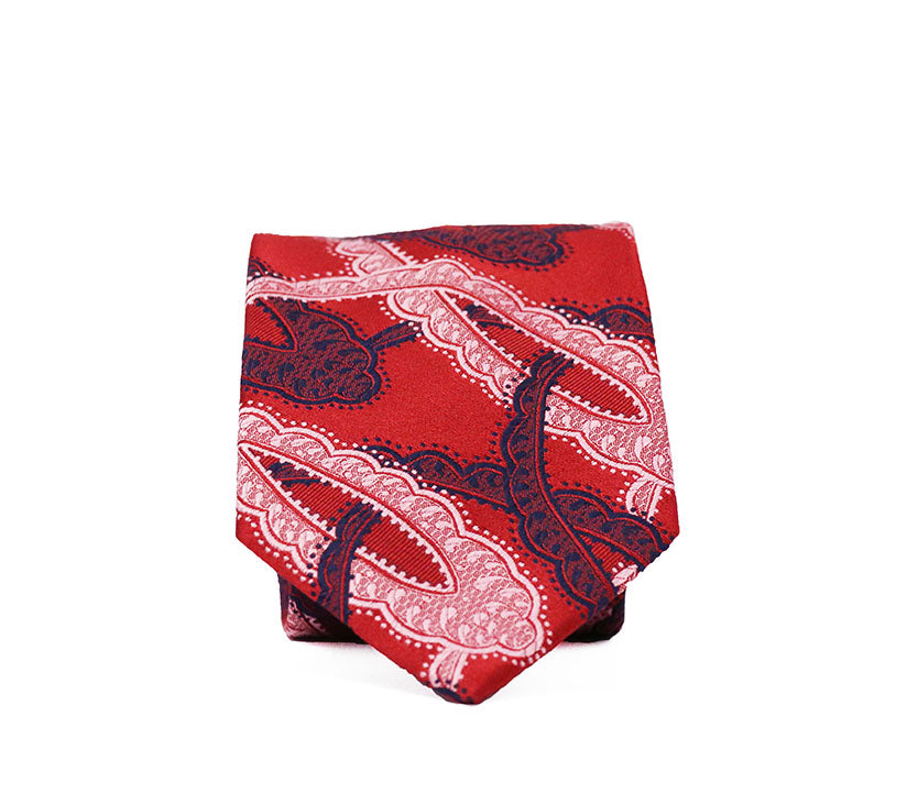 Parisian 1919 Silk Tie | Red Paisley