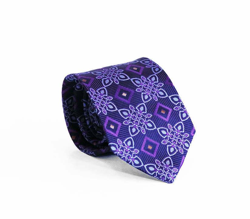 Parisian 1919 Silk Tie | Purple Jacquard