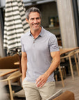 R2 Amsterdam Cotton/Linen Blend Polo | Taupe
