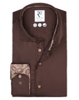 R2 Amsterdam Long Sleeve Shirt | Choc Paisley Cuff
