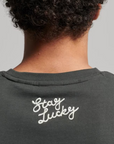 Superdry Stay Lucky Graphic T-Shirt | Washed Black