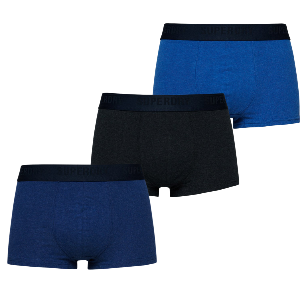 Superdry Trunk Multi Triple Pack | Navy/Bright Blue/Mazarine