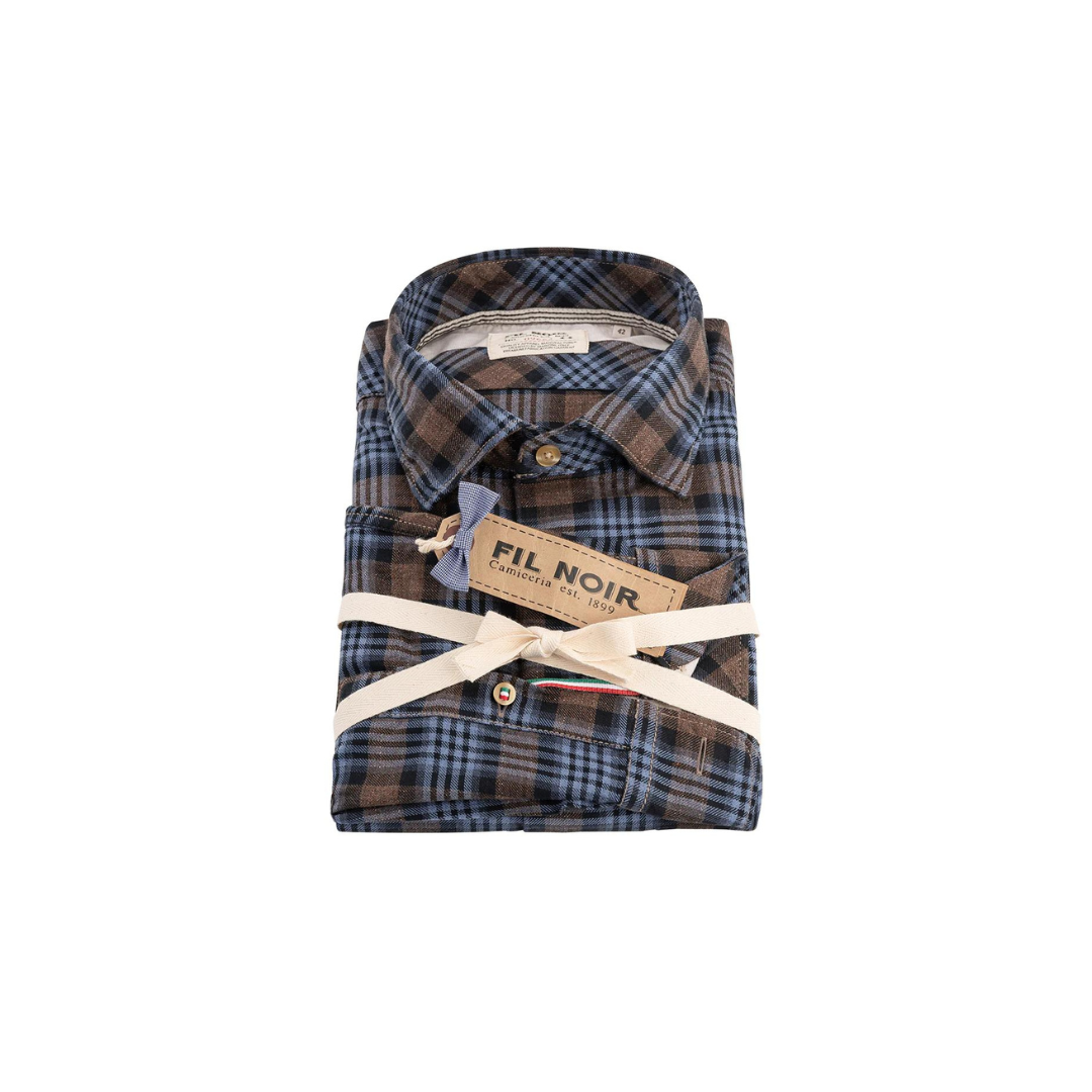 Fil Noir Howdy Doody Flannel Shirt | Brown