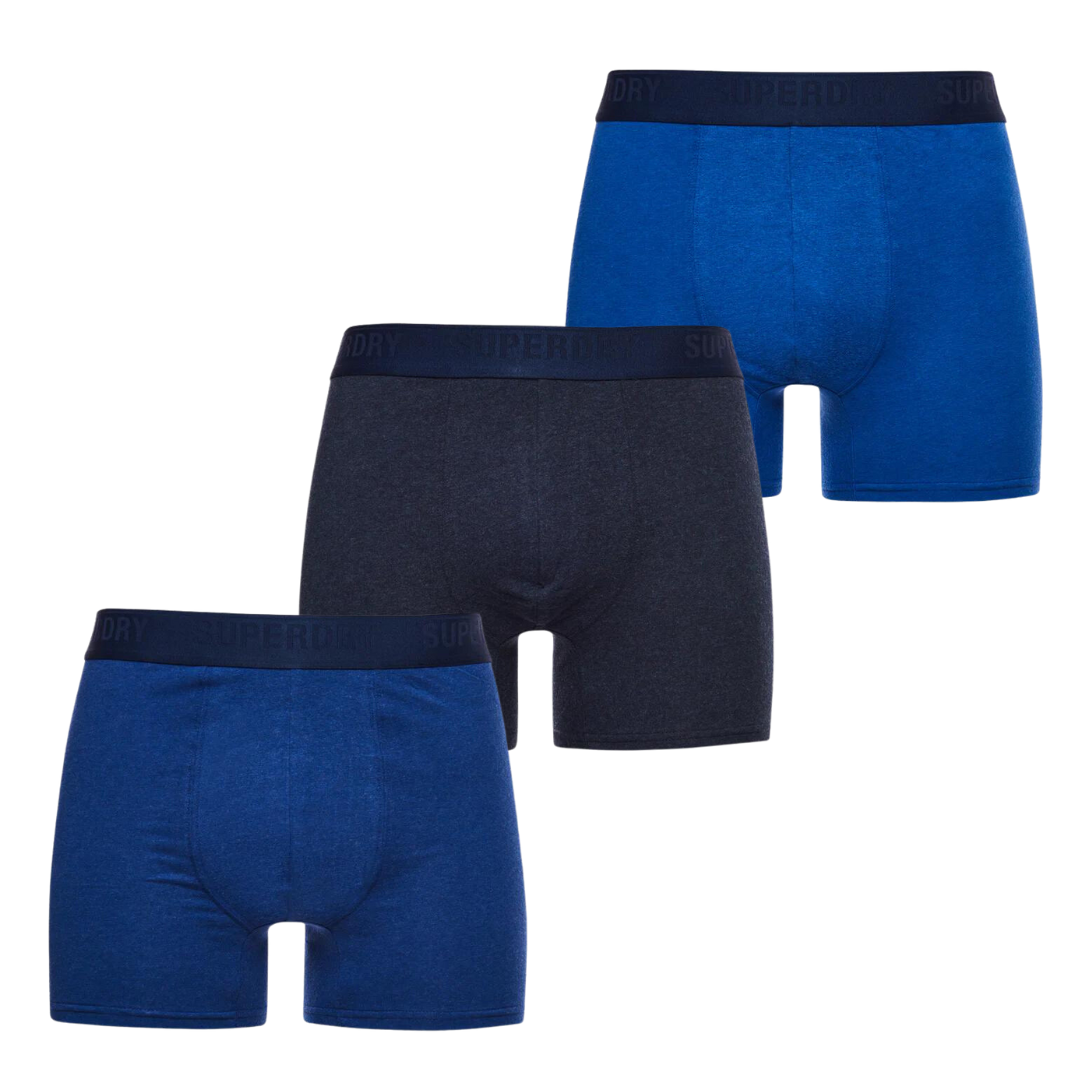 Superdry Boxer Multi Triple Pack | Navy/Bright Blue/Mazarine