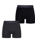 Superdry Boxer Offset Double Pack | Black/Charcoal